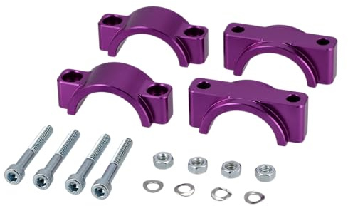 Set: CNC Klemmstücke für Schutzblech mit Schrauben, Violett eloxiert - für