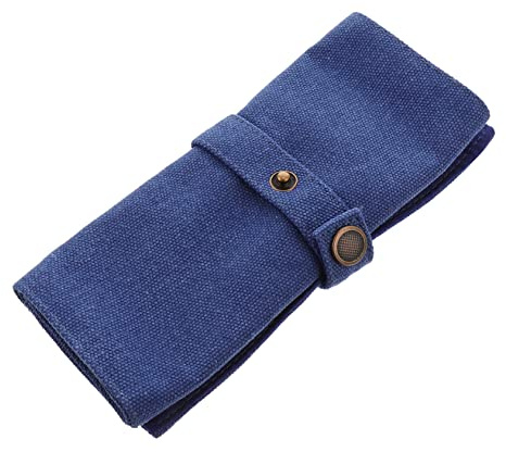 SAFIGLE Organizador De Relojes Inteligente y Estuche Portátil De Nylon, Bolsa Enrollable Para Correas, 5 Compartimentos, Adecuado Para Viaje y Almacenamiento, Color Azul