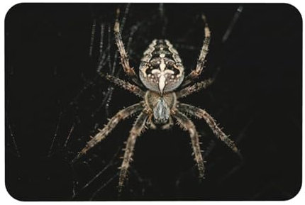 YUBVCF Tapis de bain imprimé araignée effrayante, tapis de terre de diatomées, tapis de douche antidérapant pour le sol de la cuisine et de la salle de bain, facile à nettoyer