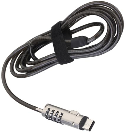 Happyyami Blocco Sicurezza per Computer Portatile Password a 4 Cifre, Lucchetto USB in Lega di Zinco, Cavo Regolabile e Patch Spugna, Protezione Rapida