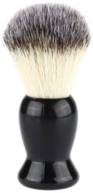 ZJchao Barber Lathering Brush Beard Foam Brush for Men Soft Quick Dry Ergonomic Handle Hair Finishing Comb (Black)