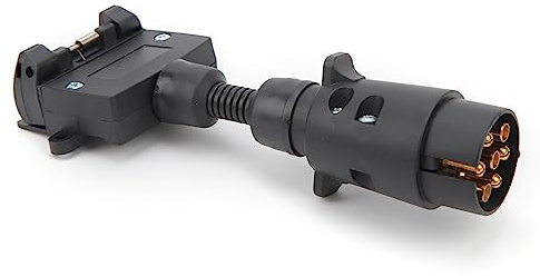Greensen 7 Pines Redondo Macho a Plano Hembra Adaptador para Remolque Conexión Segura para Caravana Barco con Material Resistente Duradero a Alta Presión