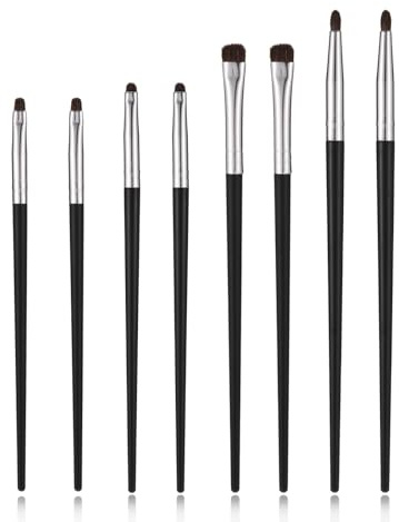 Thinp 8 Pcs Eyeshadow Brushes, Makeup Brushes Sets Professional Eyeshadow Makeup Brush Mini Smudge Brush for Powder Gel Cream Blending Corner Highlighter Concealer (Black)