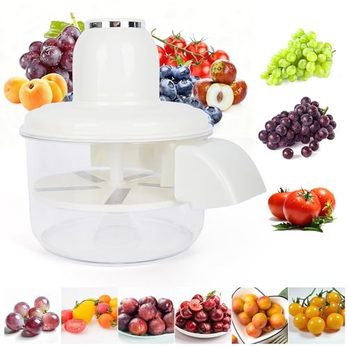 NKDFRI Automatic Grape Peeler Machine, Electric Garlic & Cherry Tomato Peeler Skin Remover Tool for Small Fruits, Effortless Peeling for Home Kitchen (White-1PC)