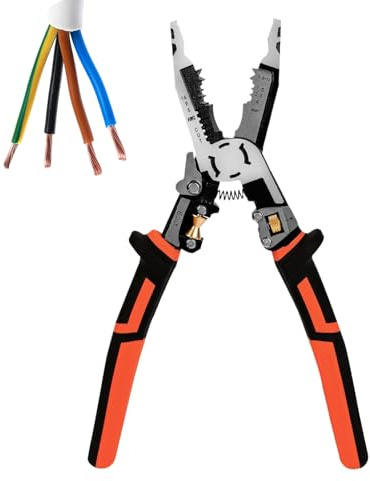 Alicates de extremo de cable | Pelacables con crimpado y función de corte - Alicates pelacables pequeños ergonómicos multifuncionales para automoción, industria y artesanía