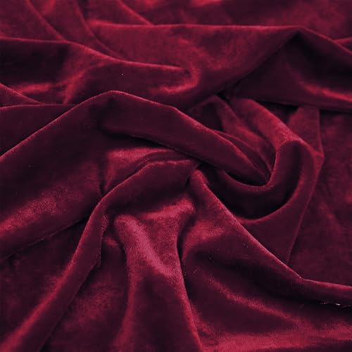 Tessuto in velluto panno, venduto al metro, 2 m x 155 cm, colore rosso scuro, velluto decorativo al metro, per tende, tovaglie, copridivano