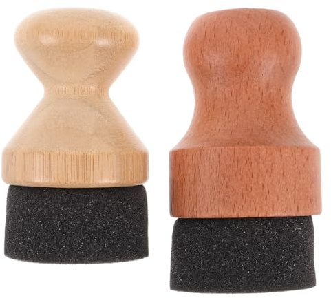 SEWOART 2 Stück Holzschutz Öl-applikator für Schneidebretter und Arbeitsflächen mit Schwamm und Holzgriff für Küche