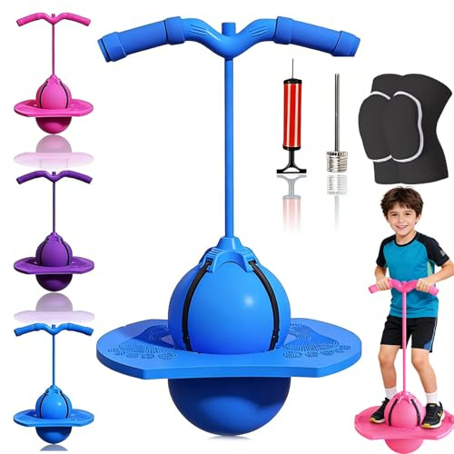 HOPASRISEE 2026 Neu Pogo-Sprungball Für Kinder Und Erwachsene, Pogo Ball Mit Griff, Hüpfspielzeug Outdoor, Hüpfball Erwachsene - Tragfähigkeit 300 Kg, Pogo Ball - Verdickt Und Verschleißfest (1PC-A)