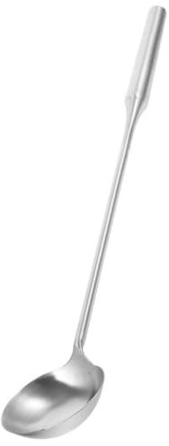 Toyvian Cuchara Grande de Acero Inoxidable Mango Largo, Pala para Agua de Cocina Resistente Oxidación, Utensilio para Servir Sopa y Cocinar en Restaurantes, Hogar y Comedores