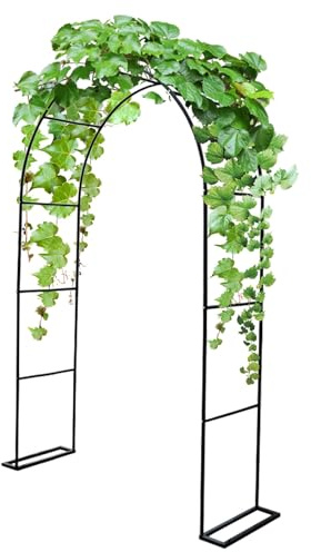 Hållbar svart trädgårdsbåge – elegant rosbåge för bröllop och utomhus pergola klättring växtspaljé justerbar 200–220 cm hög x 80–350 cm bred perfekt trädgårdsdekor