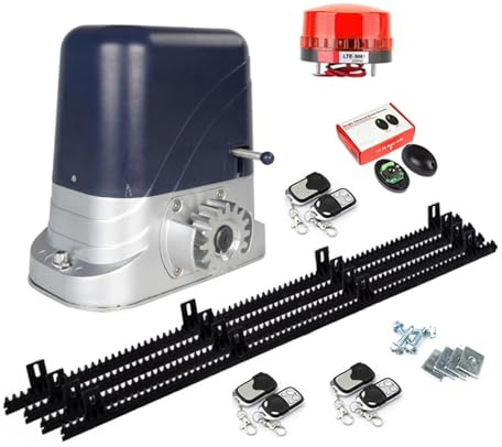 Ouvre-porte Automatique, Ouvre-moteur de porte coulissante en bois et acier, porte-à-faux robuste, moteur plus proche avec supports Nylon à engrenage solide 4M, contrôleur(1200kg D)
