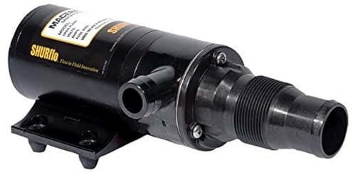 PENTAIR SHURFLO 3200-001 Macerator Pump, 12 VDC, 1-1/2 Inlet, 1 Outlet, 17 Amps, 13 GPM, High Performance Waste Pump for RV and Marine