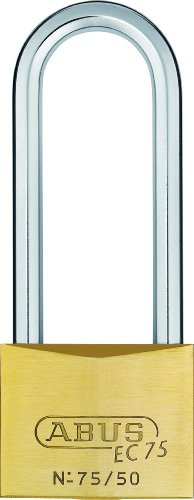 ABUS 26849 80 mm langem Bügel Messing Vorhängeschloss mit Wendeschlüssel | Professionelles Messing-Vorhängeschloss mit langem Bügel – ideal für Außenbereiche, wetterfest und robust