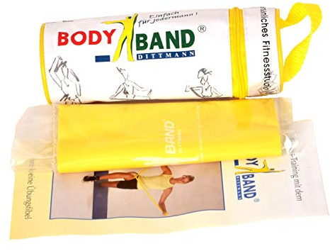 DITTMANN Body Band 2,5m im Beutel gelb (leicht) DITTMANN Body Band Fitnessband Gymanstik Expander Kraft