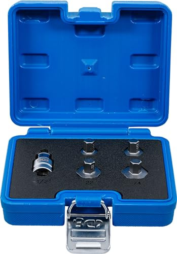 BGS 5060 | Bit-Satz für Motorräder | Innensechskant 17-24 mm | Bit-Adapter mit Haltekugel | Antrieb Innenvierkant 12,5 mm (1/2) | 10 mm (3/8) 6-kant Schaft | Chrom-Vanadium-Stahl