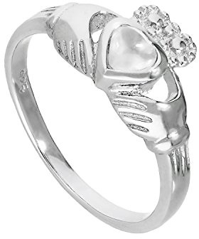 jewellerybox Sterlingsilber & Mondstein Juni Geburtsstein Claddagh Ring GröÃŸe 50 (Erhältlich 48-63)