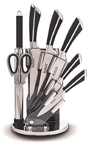 Nava Set 7 PZS Cuchillos, Tijera Y CHAIRA Acero INOX - Soporte AC 67167021