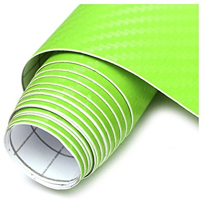 Alamor 200X40Cm DIY Carbon Fiber Vinyl Folie Rolle Film Aufkleber Auto Dekor Blatt - Grün