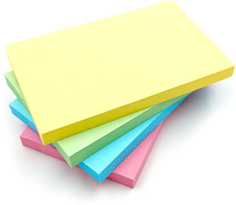 Evergreen Goods 8x Haftnotizen Pastell | Abnehmbare selbstklebende Haftnotizen in den Farben Gelb, Grün, Blau, Rosa | 76mm x 127mm 3 x 5 100 Blatt pro Notizblock für Erinnerungen, Notizen, Notizen