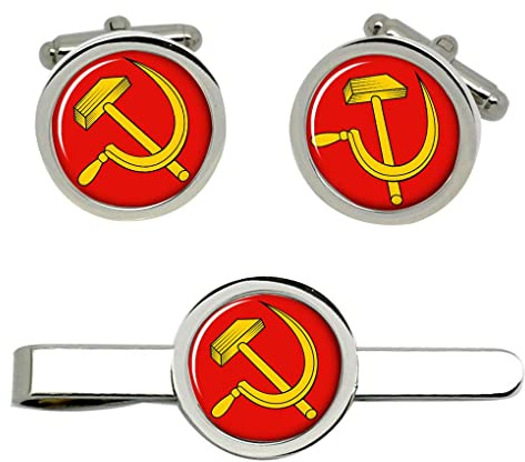 Giftshop UK Martello E Falce Gemelli E Fermacravatta Set