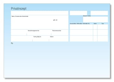 Blaue Privatrezepte für Ärzte und Praxen | 200 Blatt ungeblockt | DIN A6