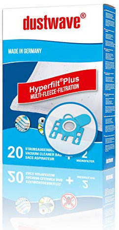 Megapack - 20 Staubsaugerbeutel | Filtertüten | Staubfilter passend für Miele - S 8340 EcoLine Bodenstaubsauger / 1.200 Watt Efficiency-Motor Staubsauger - dustwave® Markenstaubbeutel/Made in Germany