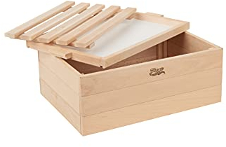 Porta Pane, Coperchio Tagliere + Cassettina Servi pane, Contenitore in Legno per Pane, Coperchio Tagliere Raccogli Briciole