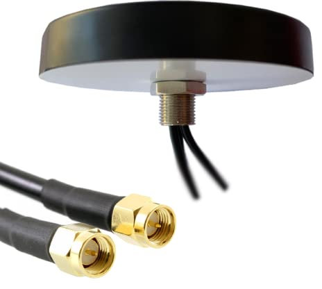 UniteCom 4G/5G Dual Input Puck Antenna with 3m Cable, MiMo Cellular, Low Profile, Aerial for 02 EE Vodafone Three