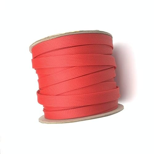 Cable Sleeve 2-4-6-8-10-12-14-16-18-20-25-30-35 mm PET Expandable Cover Insulation Braided Nylon Sheath Wire Wrap Black Red Blue-Red,20mm,5M