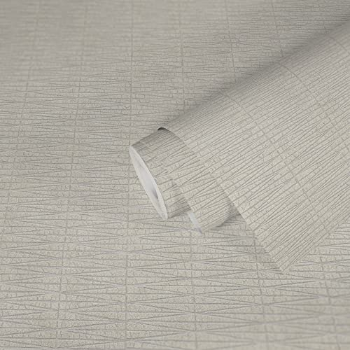 A.S. Création Tapete mit Struktur Hygge Skandinavische Vliestapete Weiß Grau Metallic 385972 10,05x0,53m Made in Germany