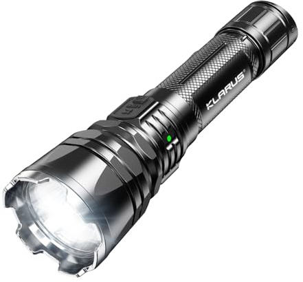 klarus XT12GT Pro Taktische Taschenlampe Beam Reach 850 Meter, 1600 Lumen wiederaufladbare LED Taktische Taschenlampe, Long Range LED Taschenlampe Holster