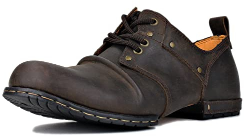 Herr Stövlar Chelsea Motorcykel Boots för Män Mode Känga Vandring Combat Ankel Svart Brun OS-6015-1-B-10-R