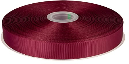 25 mm x 91 m massivt grosgrain-band för presentinslagning, fester, bröllopsdekoration, hantverk, sömnad (vinröd)
