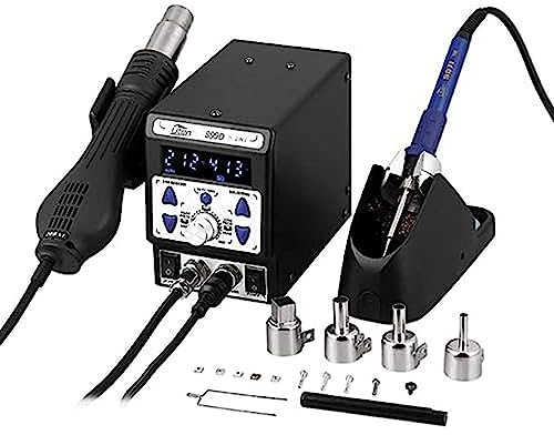 Uten Stazione saldatura aria calda SMD attrezzatura per saldare con accessori Professionale 899D-II