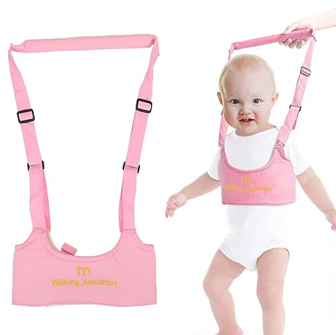 Imbracatura da passeggio per bambini, cintura assistente per girello regolabile e traspirante, aiutante per l'apprendimento per le attività infantili(Rosa)