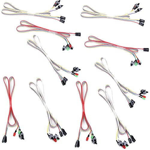 VISSQH 5 pieces PC Reset Switch Cable, 4 in 1 ATX Computer Power Reset Switch Motherboard HDD LED Cable Wire for Computers – 65 cm