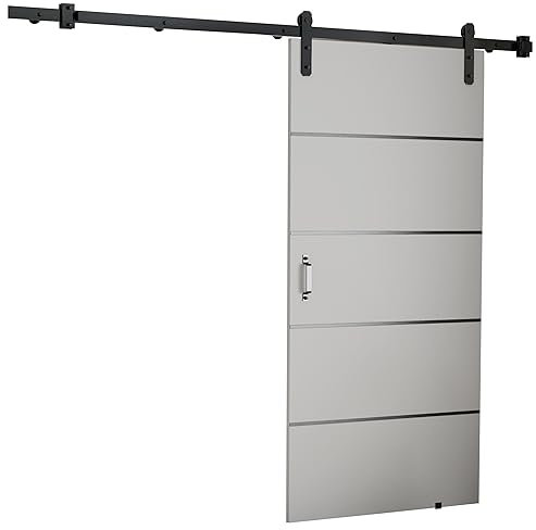 KIER FURNITURE Türen LORNI 90 Moderne Schiebetüren - Wandschiebetür - Universal Links und Rechts - Metallschiebesystem - Robust, Haltbar - Stabil, Langlebig - Weiß B96xH205xT1,6 cm