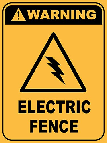 Warnung: Elektrozaun Warnschild Blechschild Sicherheitsmarkierung Dekoschild Für Innen Draußen 20X30cm