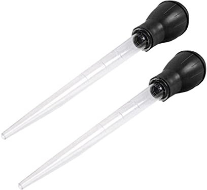 ABOOFAN 2pcs 50ml Aquarium Fish Tank Cleaner Manual Pipette Water Changer Waste Remover Tool for Aquarium Maintenance and Fish Tank Cleaning (black