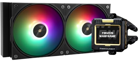 Thermalright FW 240 Noir ARGB Refroidisseur à Eau pour Processeur avec 2 Ventilateurs PWM, Écran LCD IPS 320 x 240, Compatible AMD/Intel PC Aio