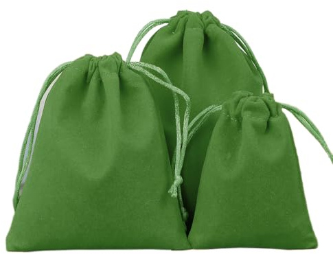 6 Stück Samtbeutel Schmuckbeutel, Kleine Stoff Beutel mit Kordelzug, Samt Säckchen Geschenkbeutel Stoffsäckchen zum Befüllen für Schmuck Hochzeit Weihnachten Geburtstag Party Geschenk,8x10cm Grün