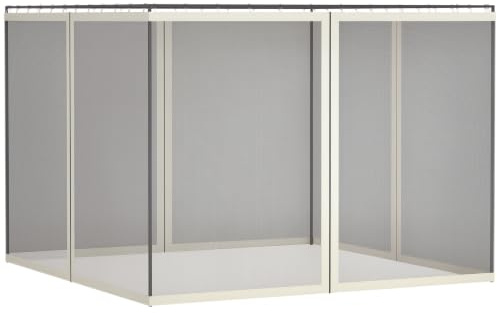 Outsunny Moskitonetze für Gartenpavillons 3 x 4 m - 4er-Set Moskitonetze mit Reißverschluss + Befestigungshaken - Polyester Nylon
