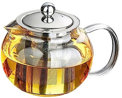 MAGICLULU Borosilicate Glass Tea Pot Stainless Steel Infuser Strainer for Kungfu Teaware for Family Tea