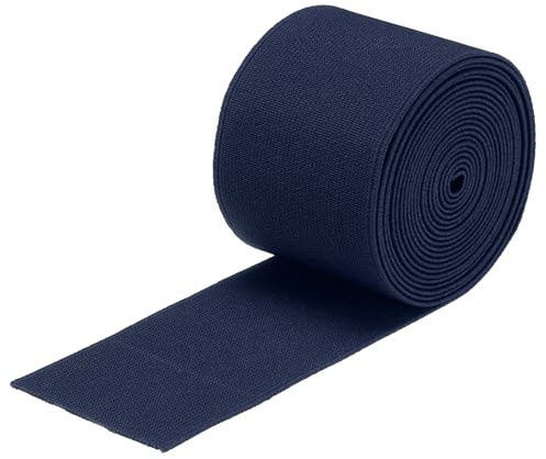 sourcing map Bandes élastiques pour couture double face 5 cm 2,4 m Bleu marine Haute élasticité pour perruques, ceintures, pantalons