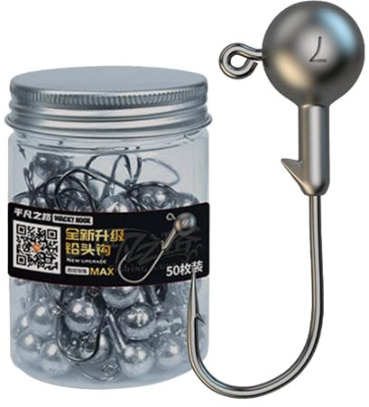 Anzuelos de con cabeza jig, anzuelos de con cabeza Jig de plomo | Equipo de reforzado de 50 piezas para de trucha y