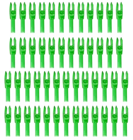 PATIKIL Bogenschießnocken 4,2 mm 0,165, 50 Stück Pfeil Nocken Kunststoff Transparente Einfüge Pfeilnocken Ersatz für Jagdpfeile Recurvebogen Compound Bogen, Grün
