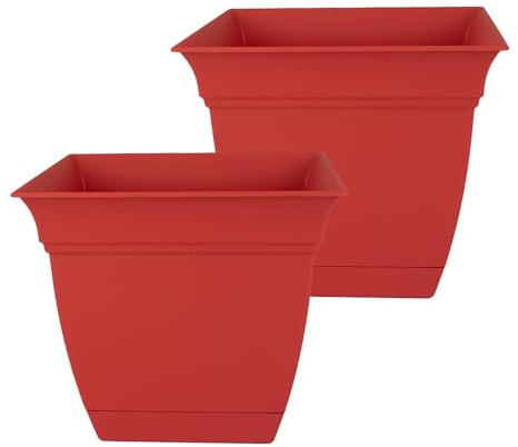 The HC Companies Lot de 2 jardinières, Rouge, 30,5 cm
