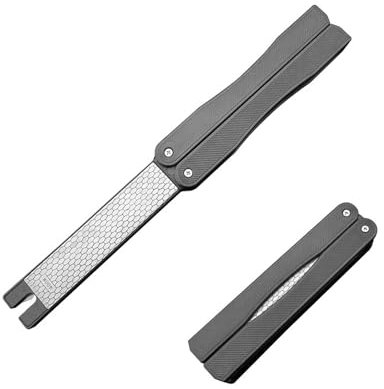 Dvagoent Pietra Affilacoltelli Pieghevole, Affila Coltelli, per L'esterno, Cucina, Diamanti Bifacciali Grossolani e Fini (Pieghevole Affilacoltelli)