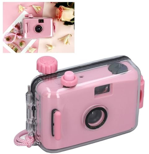 Fotocamera a Pellicola Retrò 35mm Riutilizzabile con Custodia Impermeabile, Fotocamera Vintage per Viaggi, Matrimoni e Occasioni Speciali – Modello Rosa