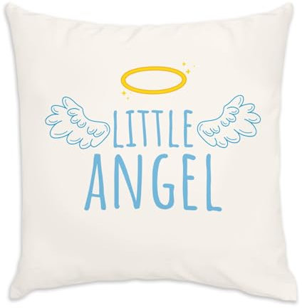 Fabulous Little Angel Cute Original Drawing Kissen aus Samt, Weiß, 40 x 40 cm, samtiges Gefühl, Bezug und Kissen enthalten